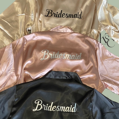 Customisable Bridesmaid Robe/ Gown in Satin - Champagne