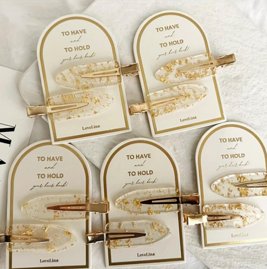 Hair Clips | Bride and Bridesmaid Party Favours | To have and to hold your hair back